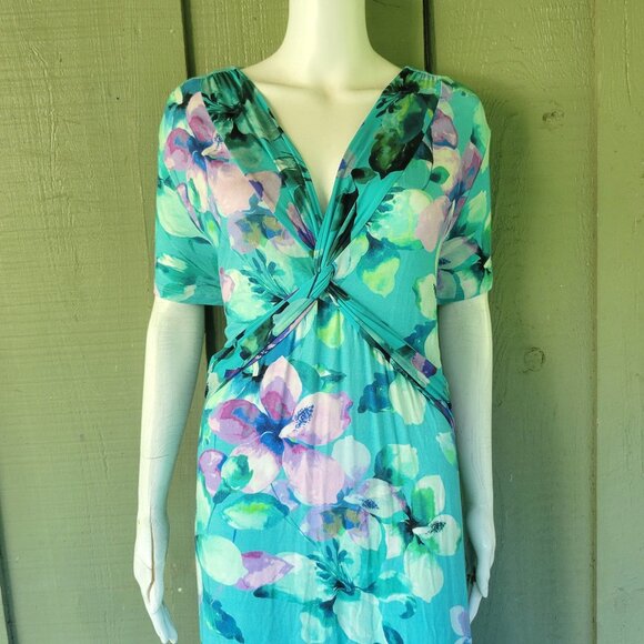 SOFT SURROUNDINGS Savior Maxi Dress in Lilac Amaryllis Floral Size 1X - Picture 2 of 4